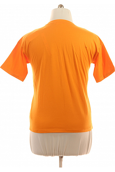 Hugo Boss Dámské bavlněné oranžové tričko s krátkým rukávem a velkým bílým nápisem Velikost L | Hugo Boss | obrázek 2