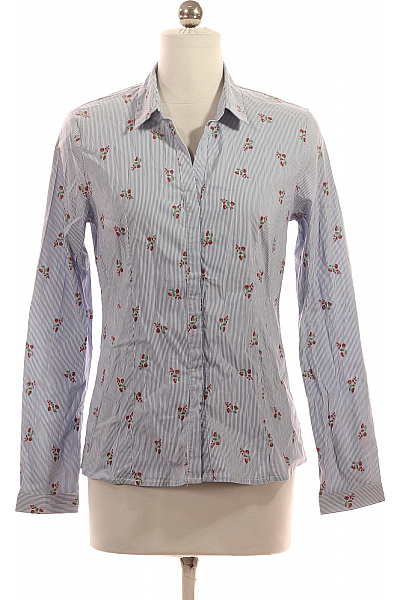 s.OLIVER Dámská modrá pruhovaná košile s červeným jahodovým potiskem Velikost 36 | s.OLIVER | obrázek 2