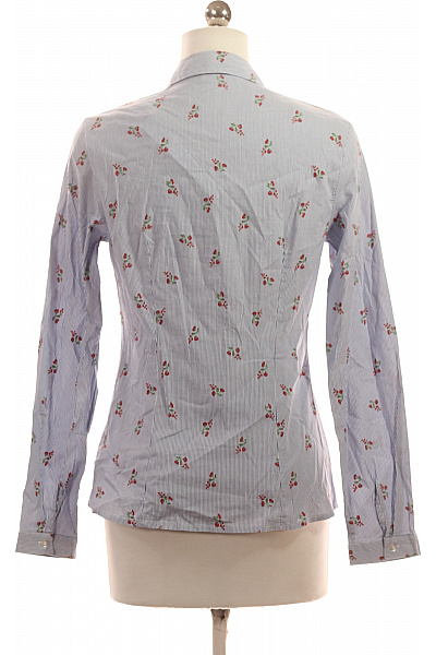 s.OLIVER Dámská modrá pruhovaná košile s červeným jahodovým potiskem Velikost 36 | s.OLIVER | obrázek 3