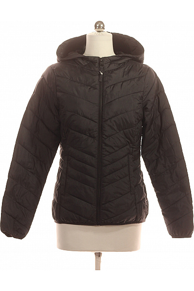 TOM TAILOR Dámská černá Prošívaná Polyesterová Lehká Bunda S Kapucí Vel. XS