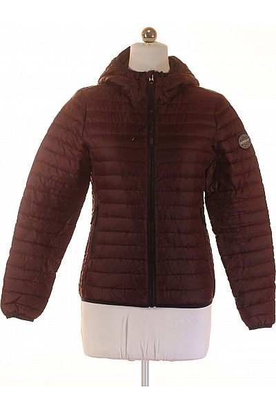 SUPERDRY Dámská Prošívaná Bunda S Kapucí Tmavě Vínová Krátká Lehká Vel. M