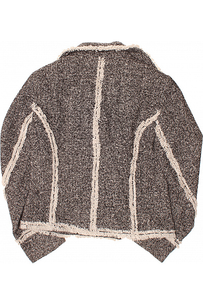 TAIFUN Krátký dvouřadý tvídový kabát s třásněmi elegantní podzimní Velikost 38 | TAIFUN | obrázek 3