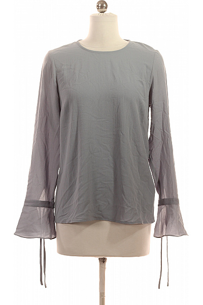 New Look Dámská šedá Halenka Volná S Dlouhým Rukávem A Zvonovými Manžetami Vel. 36