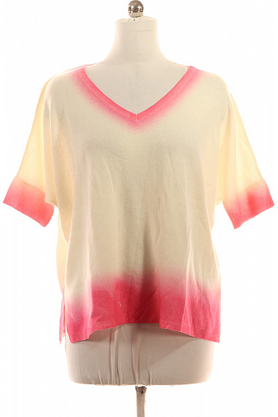 Jednoduché Dámské Tričko S Krátkým Rukávem Kašmírové ROSA & ME Vel. M