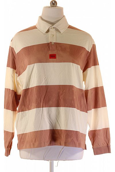 Hugo Boss Pánské Tričko S Límečkem Béžové Second Hand Vel. XXL