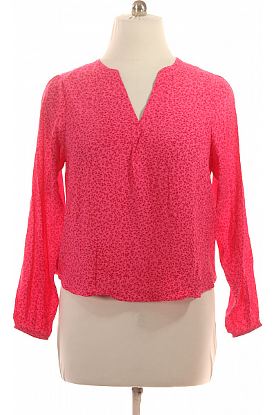 MbyM Dámská Viskózová Růžová Halenka S Dlouhým Rukávem A Potiskem Vel. L