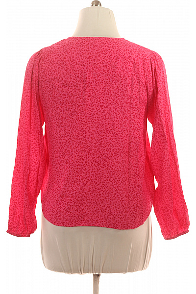 mbyM Dámská viskózová růžová halenka s dlouhým rukávem a potiskem Vel. L | mbyM | obrázek 2