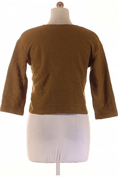 Madewell Dámské Hnědé Tričko Crop Top s Uzlem V-výstřih Žebrovaný Vel. M | Madewell | obrázek 2