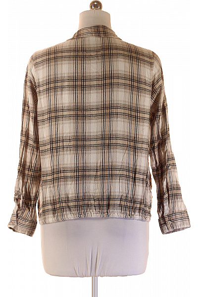 M&Co Dámská zavinovací kostkovaná halenka s dlouhým rukávem béžová hnědá Velikost 14 | M&Co | obrázek 2