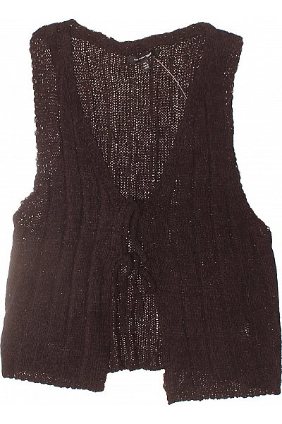 WHO WHAT WEAR Dámská hnědá pletená krátká vesta bez rukávů Vel. 40 | WHO WHAT WEAR | obrázek 2