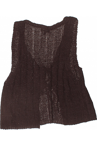 WHO WHAT WEAR Dámská hnědá pletená krátká vesta bez rukávů Vel. 40 | WHO WHAT WEAR | obrázek 3