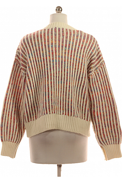 DESIGUAL Dámský krémový pruhovaný pletený crop pulovr volný Vel. S | DESIGUAL | obrázek 2