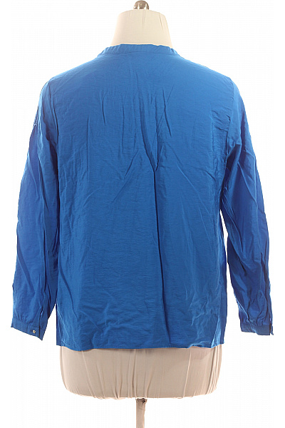 RABE Dámská modrá viskózová halenka s dlouhým rukávem a kamínky elegantní Velikost 48 | RABE | obrázek 3