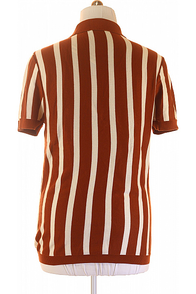 Pánské Tričko s Límečkem Hnědé Second hand Vel. L | LAWRENCE GREY | obrázek 3