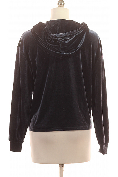 PIECES Dámská sametová mikina s kapucí přes hlavu tmavě modrá Vel. XS | PIECES | obrázek 2