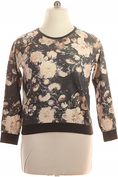 VILA Dámská mikina přes hlavu květovaná tmavá s dlouhým rukávem streetwear Vel. L | VILA | obrázek 2