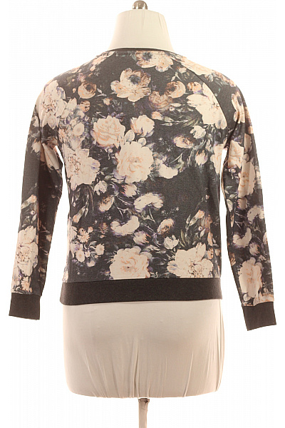 VILA Dámská mikina přes hlavu květovaná tmavá s dlouhým rukávem streetwear Vel. L | VILA | obrázek 3