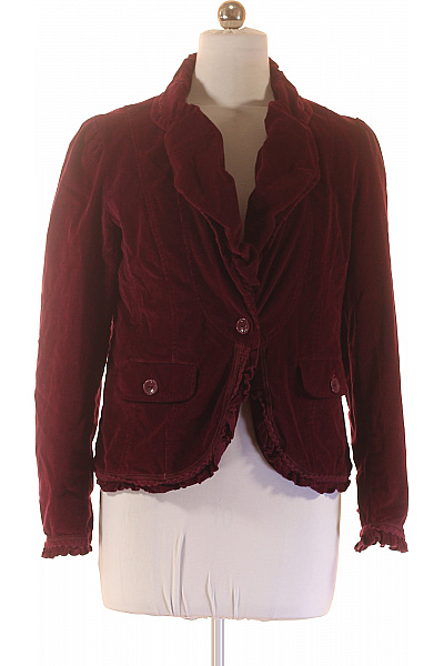 Marks & Spencer Vínové manšestrové sako dámské vypasované volnočasové elegantní s volánem Velikost l | Marks & Spencer | obrázek 2