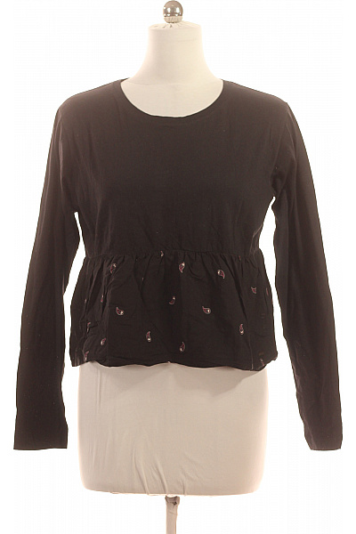 Pepe Jeans Dámská bavlněná černá halenka s dlouhým rukávem a potiskem peplum Vel. L | Pepe Jeans | obrázek 2