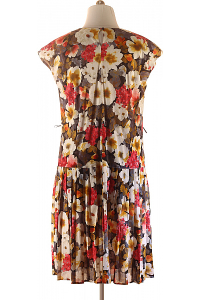  Šaty s Květinovým Potiskem Barevné Second hand Vel. 48 | Unimoda | obrázek 2