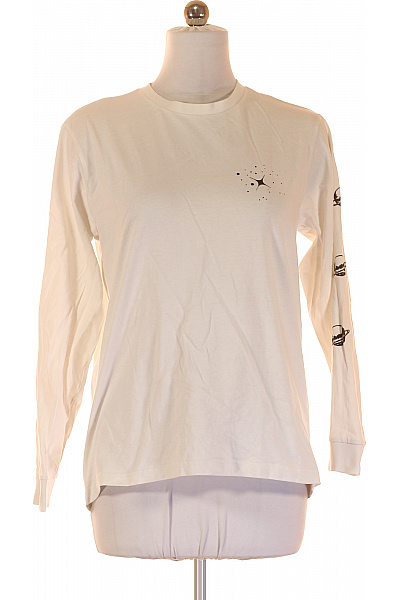 Dámské Bílé Tričko S Dlouhým Rukávem A Vesmírným Potiskem Velikost S