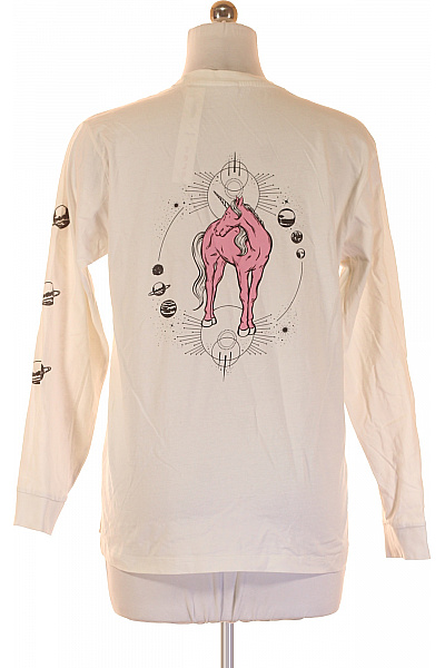 Dámské bílé tričko s dlouhým rukávem a vesmírným potiskem Velikost S | Unimoda | obrázek 2
