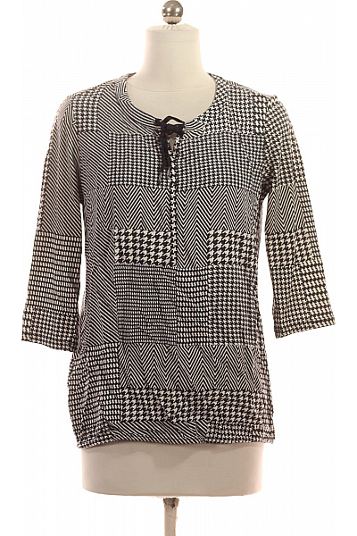 CECIL Dámské tričko patchwork vzor houndstooth chevron černobílé Vel. XS | CECIL | obrázek 2