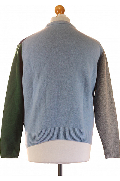 LACOSTE Vlněný pulovr přes hlavu modrý šedý zelený Vel. XXL | LACOSTE | obrázek 3