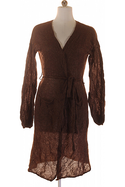 Emilio Sarto Hnědý zavinovací pletený kardigan dlouhý lehký huňatý Velikost m | Emilio Sarto | obrázek 2