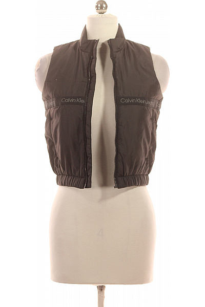 Calvin Klein Polyesterová Krátká Prošívaná Vesta Bez Rukávů Zateplená Tmavě Hnědá Vel. 6 | Calvin Klein | obrázek 2