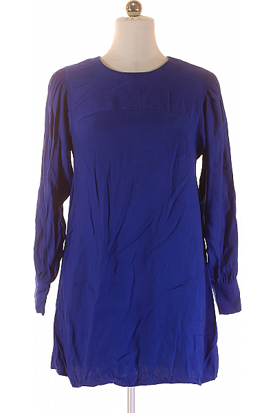 MANGO Dámské modré tunikové šaty s dlouhým rukávem jednoduché volné letní Velikost S | MANGO | obrázek 2