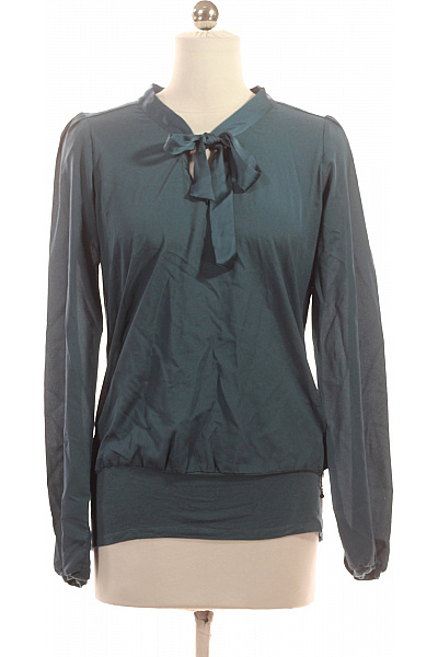 Fornarina Dámská Tmavě Zelená Halenka S Mašlí A Gumou V Pase Elegantní Velikost S