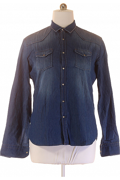 BOMBOOGIE Riflová Pánská Košile Modrá Vel. XL