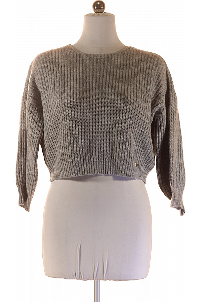 Rinascimento Dámský šedý žebrovaný crop pulovr přes hlavu Velikost s/m | Rinascimento | obrázek 2