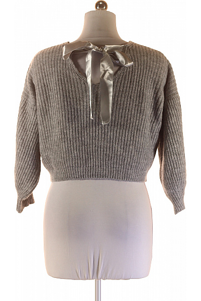 Rinascimento Dámský šedý žebrovaný crop pulovr přes hlavu Velikost s/m | Rinascimento | obrázek 3