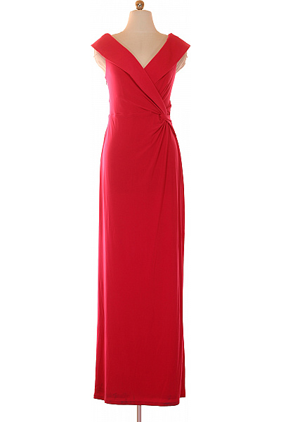 Ralph Lauren Dlouhé červené Zavinovací Společenské šaty Vel. 10