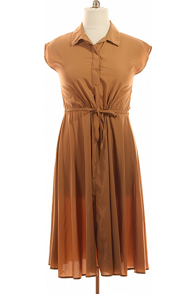 OVS hnědé košilové šaty s páskem letní volnočasové midi Velikost 40 | OVS | obrázek 2
