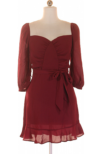 Páskové  Šaty Vínová Second Hand