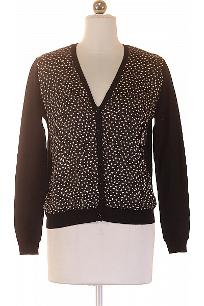 Esprit Dámský černobílý Vzorovaný Kardigan S Výstřihem Do V Na Knoflíky Vel. M