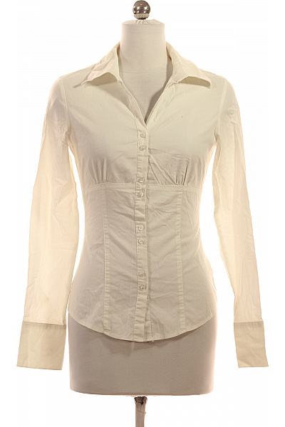 Canda Dámská Bílá Vypasovaná Košile S Dlouhým Rukávem Elegantní Business Vel. XS