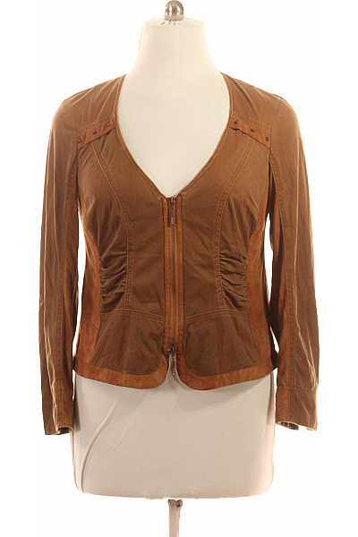 Biba Dámské hnědé polyesterové sako vypasované na zip ležérní jarní Velikost 44 | Biba | obrázek 2