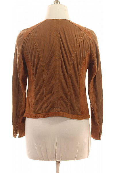 Biba Dámské hnědé polyesterové sako vypasované na zip ležérní jarní Velikost 44 | Biba | obrázek 3