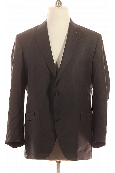 Vlněné Společenské Sako Tmavě šedé Elegantní Business Jednořadé Vel. 58