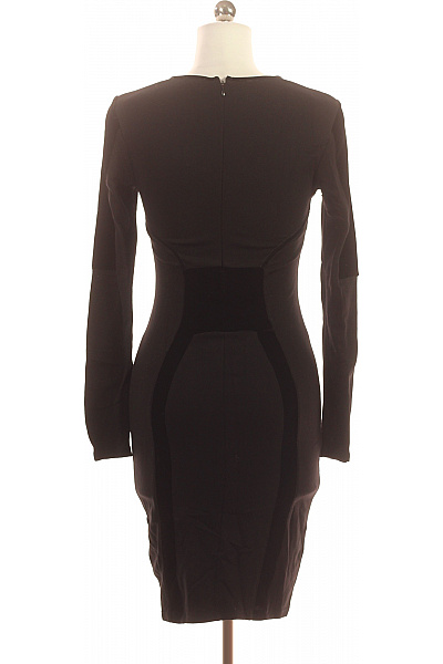 Reiss Černé pouzdrové šaty s dlouhým rukávem a sametovými panely Vel. 38 | Reiss | obrázek 3