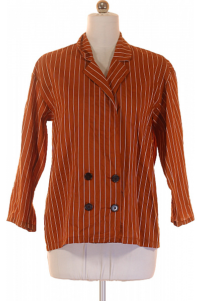InWear Dámský viskózový hnědý pruhovaný dvouřadý blejzr ležérní Vel. 42 | InWear | obrázek 2