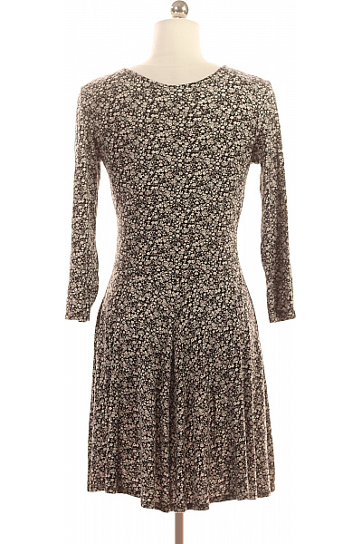 Canda Dámské tričkové šaty s dlouhým rukávem černo-bílé květované retro Velikost S | Canda | obrázek 2