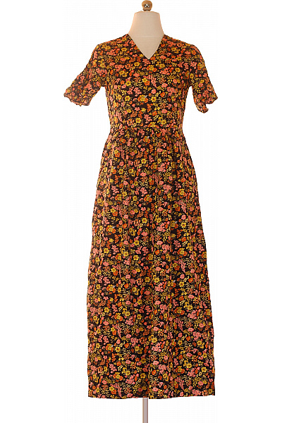 dámské květované šaty maxi s krátkým rukávem letní boho Velikost XS | Unimoda | obrázek 2