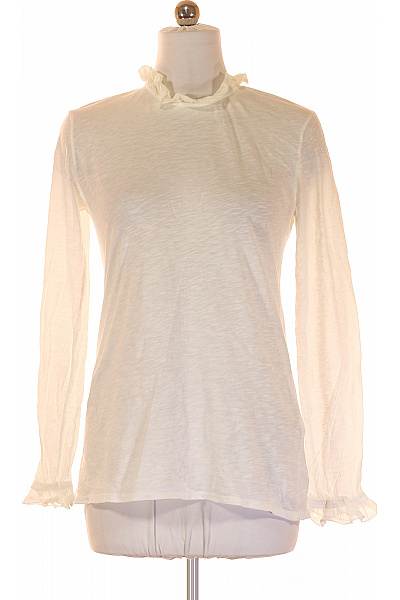 RICH&ROYAL Dámská bílá halenka s dlouhým rukávem a volánkovým stojáčkem Velikost S | RICH&ROYAL | obrázek 2