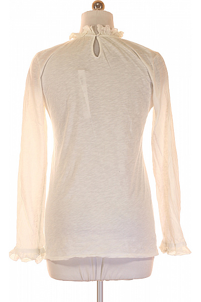 RICH&ROYAL Dámská bílá halenka s dlouhým rukávem a volánkovým stojáčkem Velikost S | RICH&ROYAL | obrázek 3