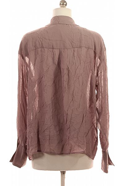NA-KD Dámská růžová průsvitná pomačkaná košile s dlouhým rukávem Vel. 36 | NA-KD | obrázek 2